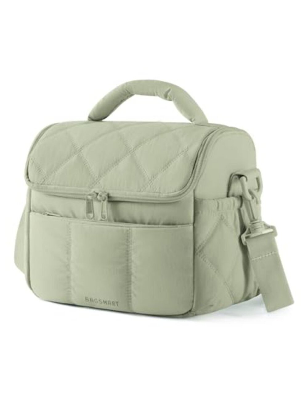 Quilted Puffer Insulated Lunch Bag Leakproof Cooler Tote
